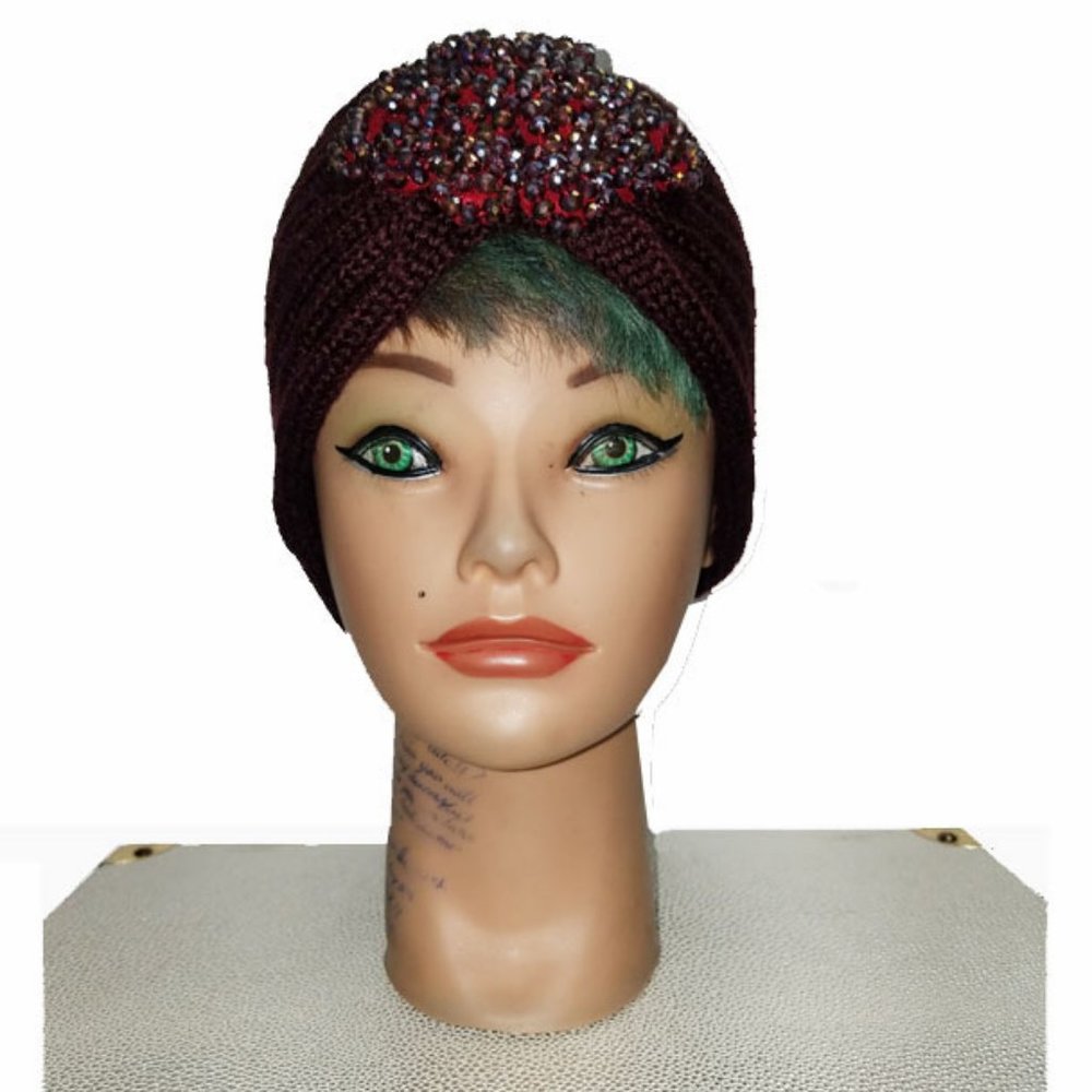 NWT Aldo Knitted Beaded Head Wrap One Size